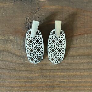 Auth Kendra Scott ARAGON SILVER FILIGREE Drop Earrings